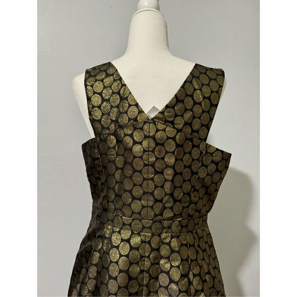 J. Crew MET black metallic Gold polka dots with pockets v neck 12 - Picture 7 of 8